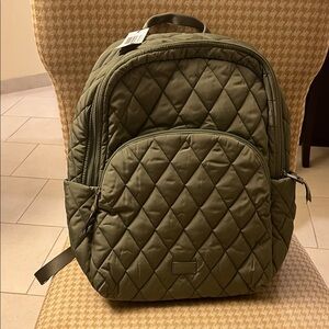 Vera Bradley Olive Quilted Backpack